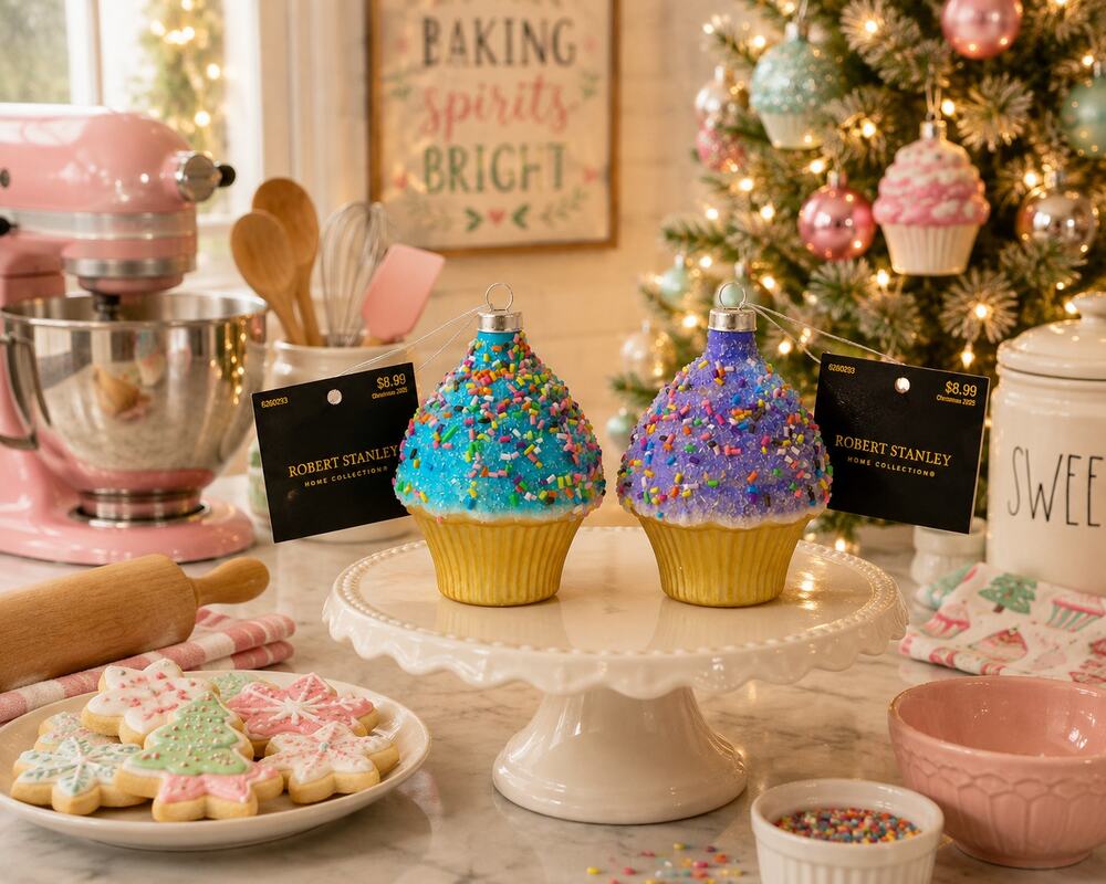 Robert Stanley Cupcake Christmas Ornaments Set 2 NWT
